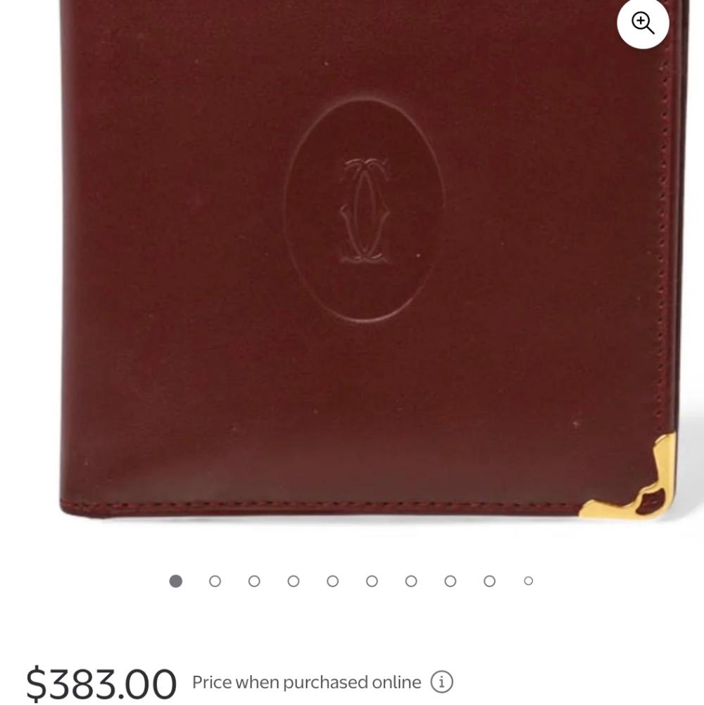 Cartier Dark Brown Leather Card Holder with Gold Corners - Picture 10 of 10